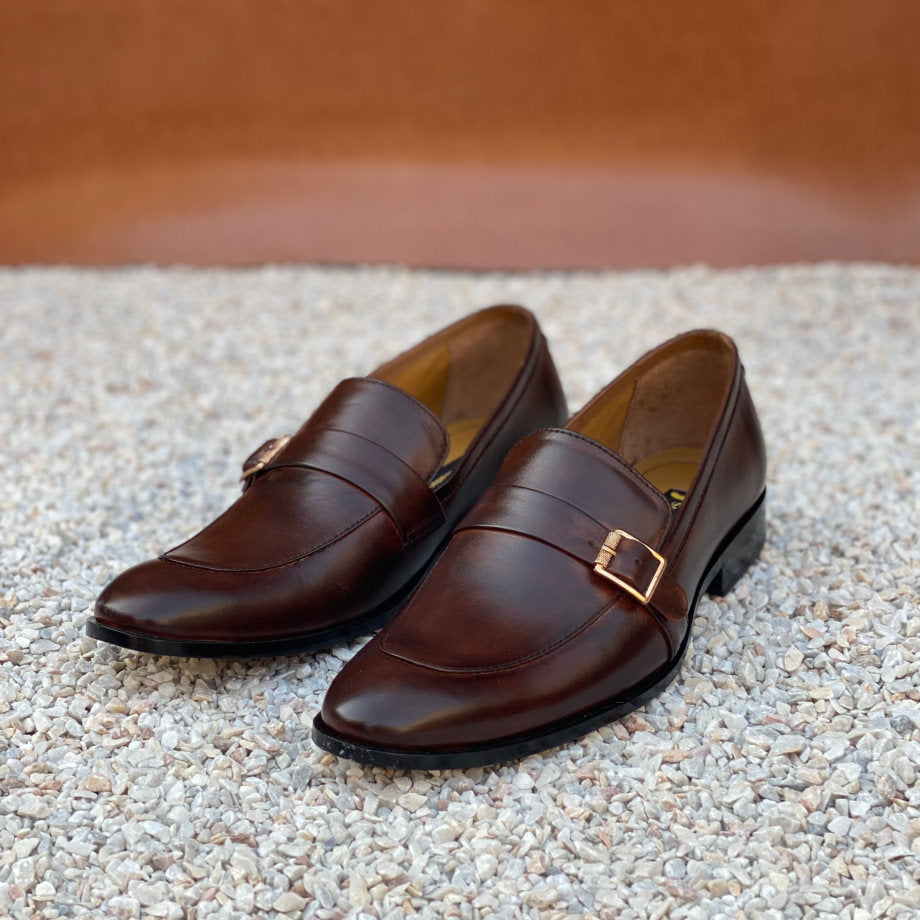 Handmade Single Strap TAN Leather Shoes SS-2008