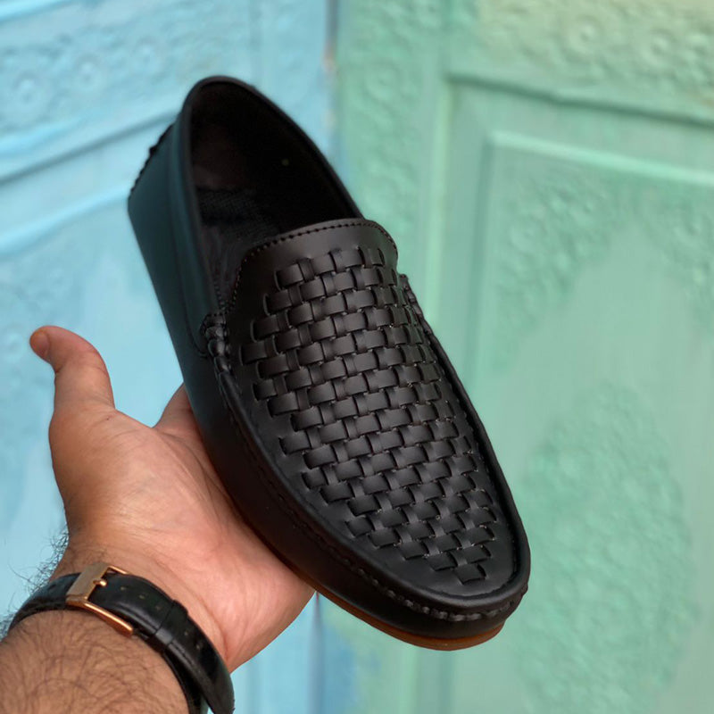 The Woven Black Loafer SS-2044