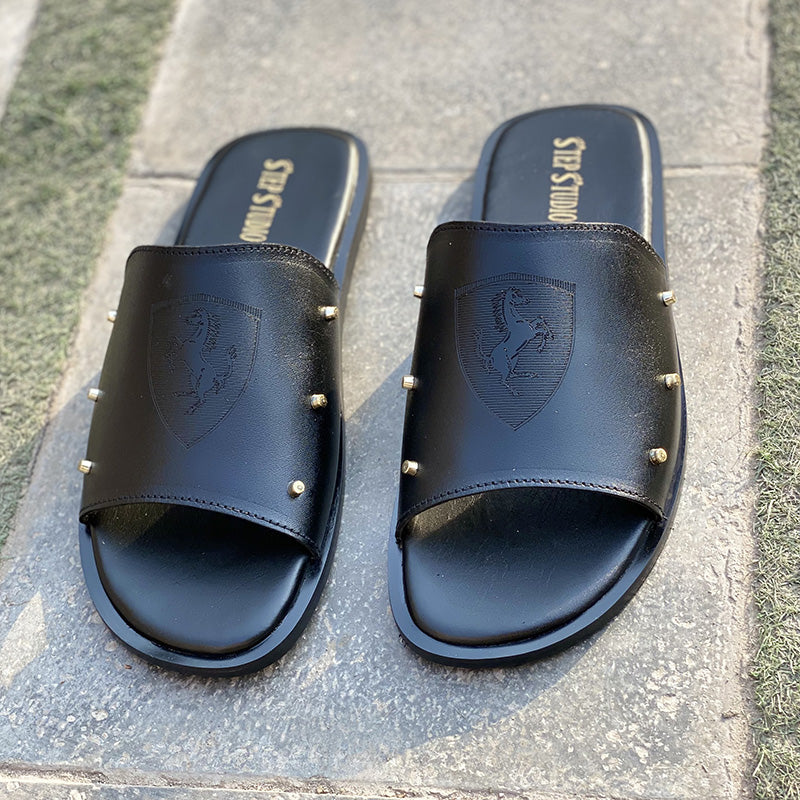The Italian Black Leather Chappal