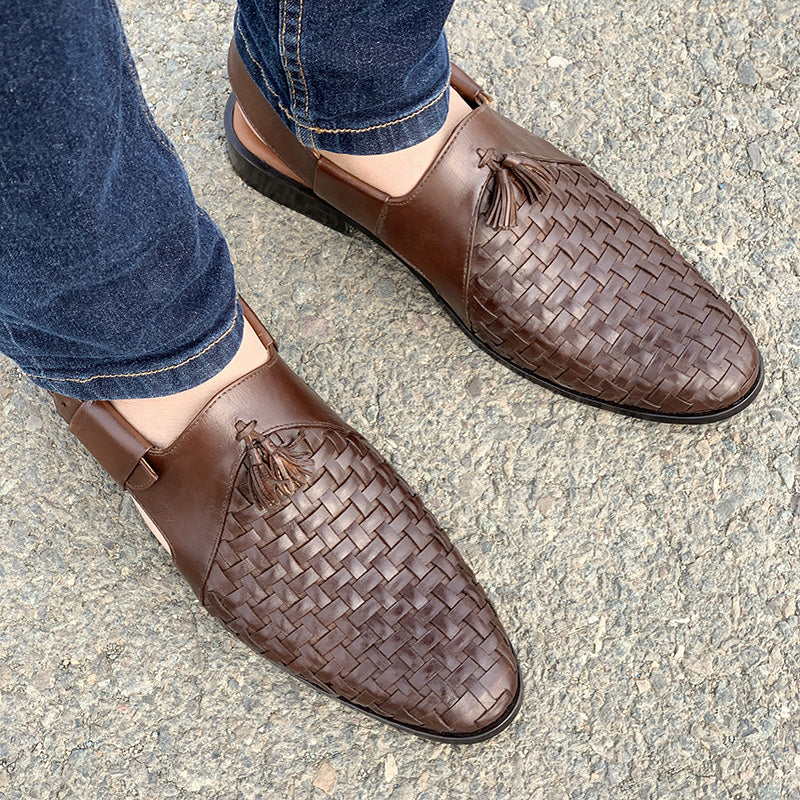 Handmade Woven Leather Kheri SS-2305 Brown