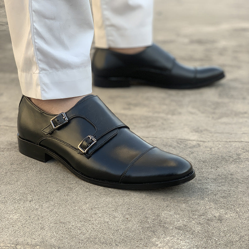 Handmade Premium Leather Double Monks SS-115 Black