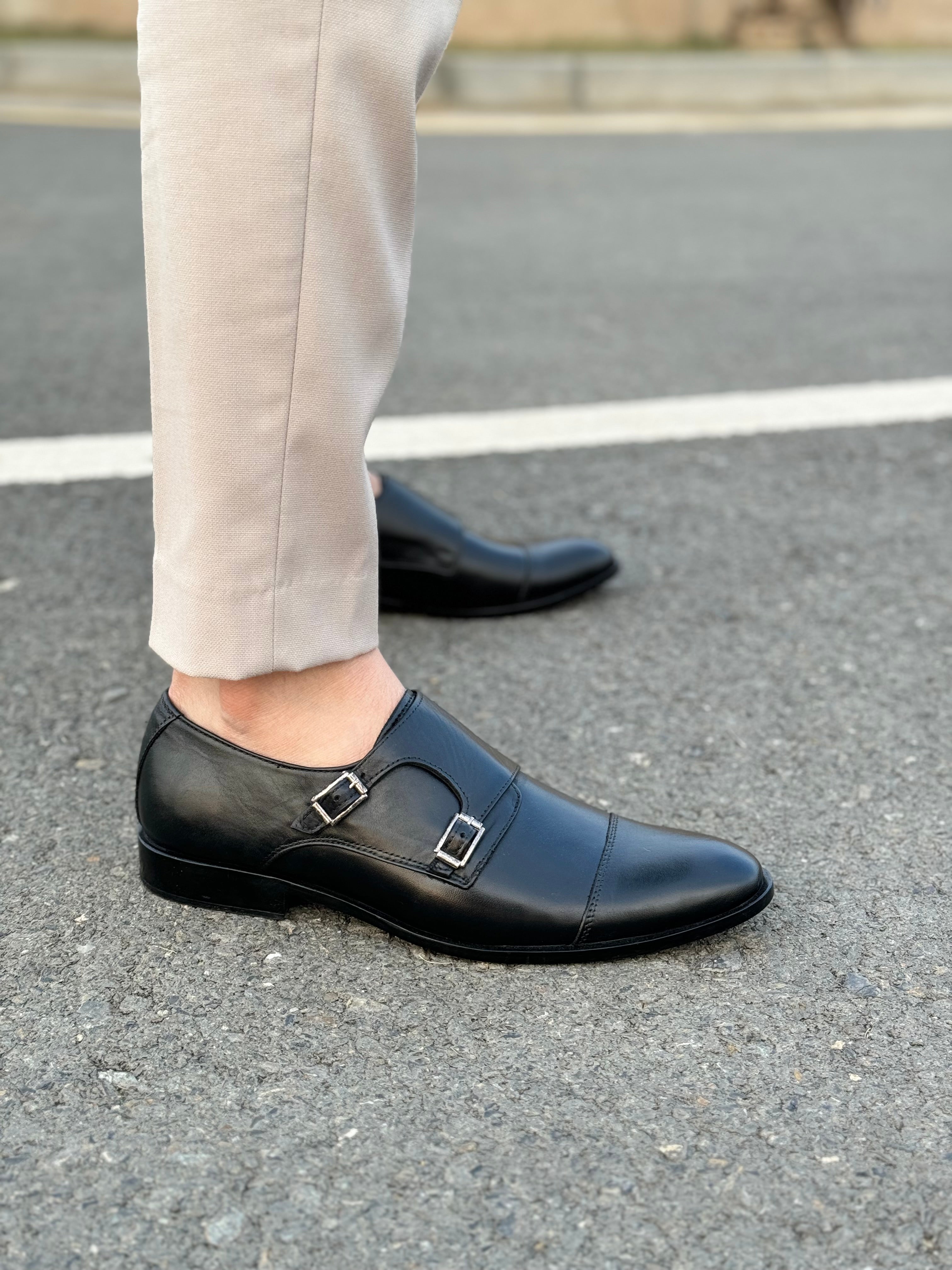 Handmade Premium Leather Double Monks SS-115 Black Secondary image