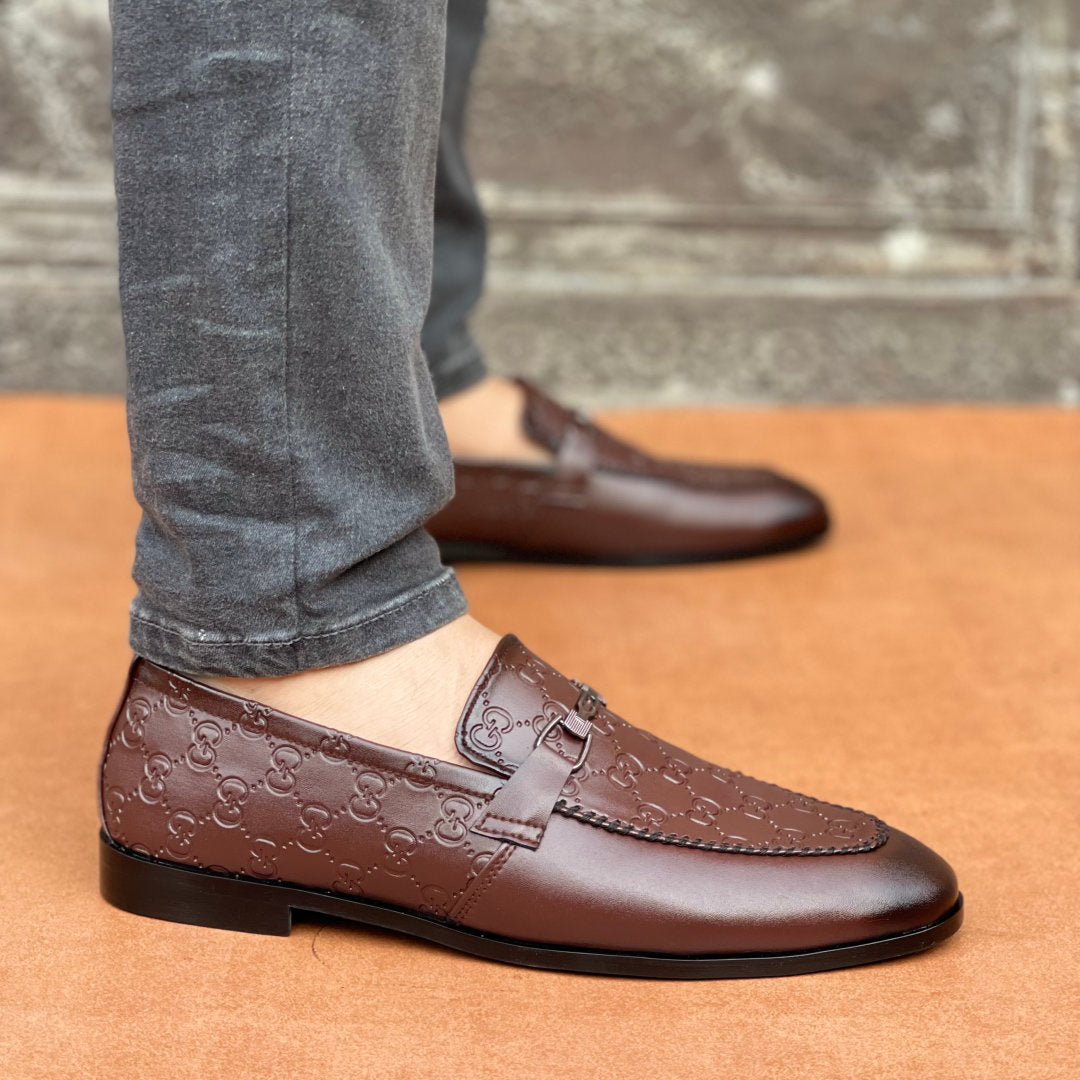 Brown Textured Shoes SS-2392