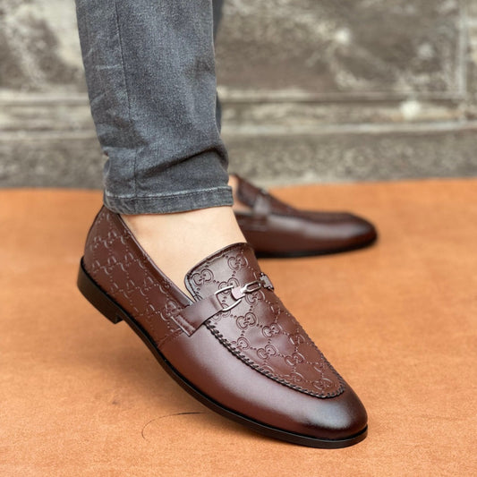 Brown Textured Shoes SS-2392