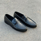 Genuine Leather Buckman Black Office Shoes for Men