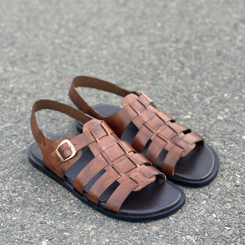 Hand made Classic Brown Sandal SS-2342