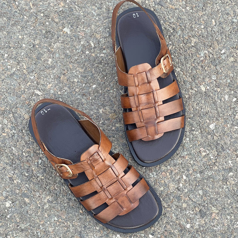 Hand made Classic Brown Sandal SS-2342
