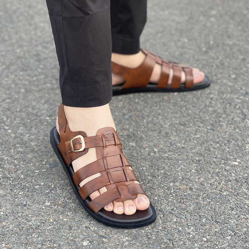 Hand made Classic Brown Sandal SS-2342 Main image