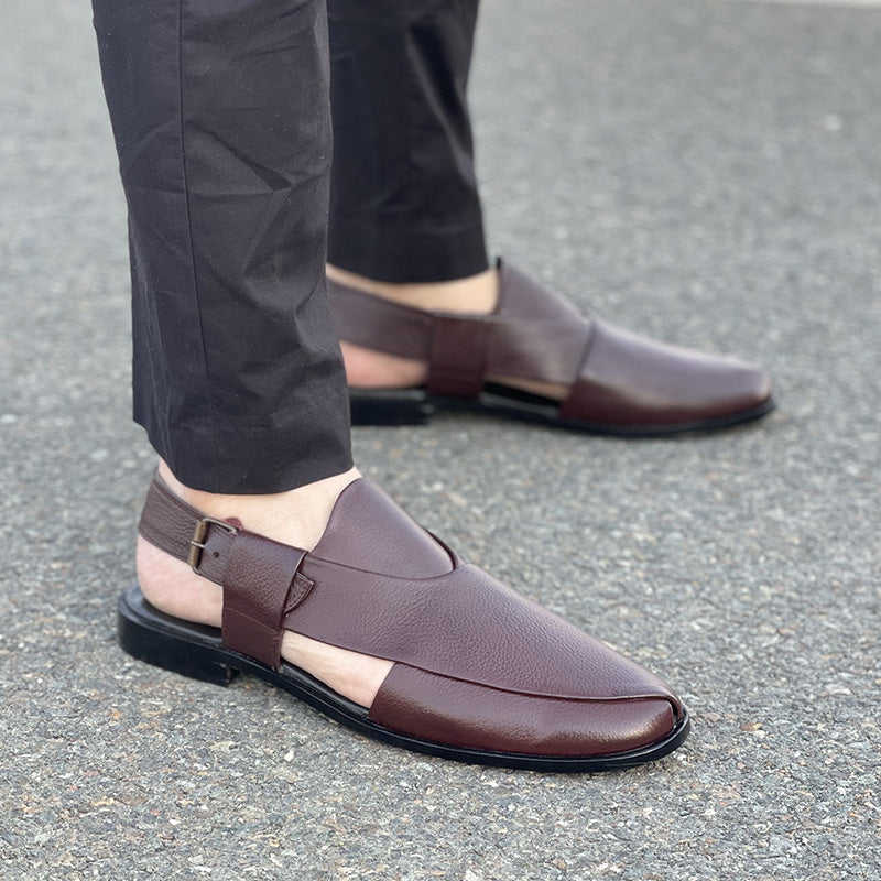 Hand Stitched Pure Leather Kheri SS-175 Maroon