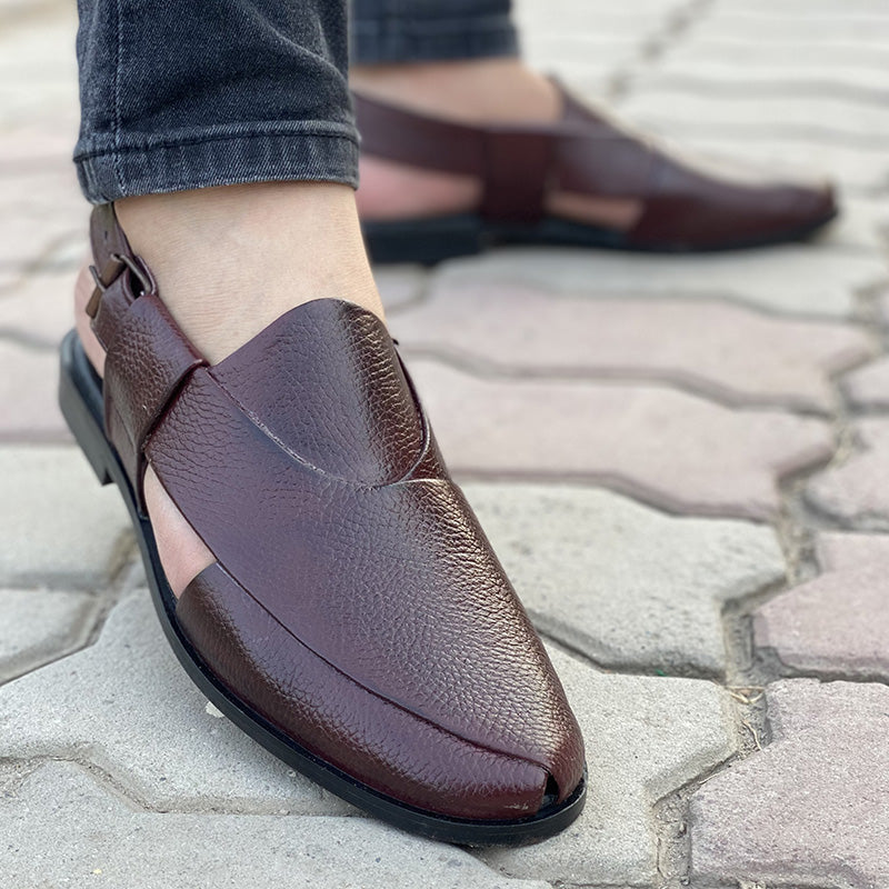 Hand Stitched Pure Leather Kheri SS-175 Maroon