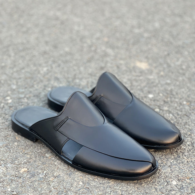The Vintage Leather Mule SS-172 Black