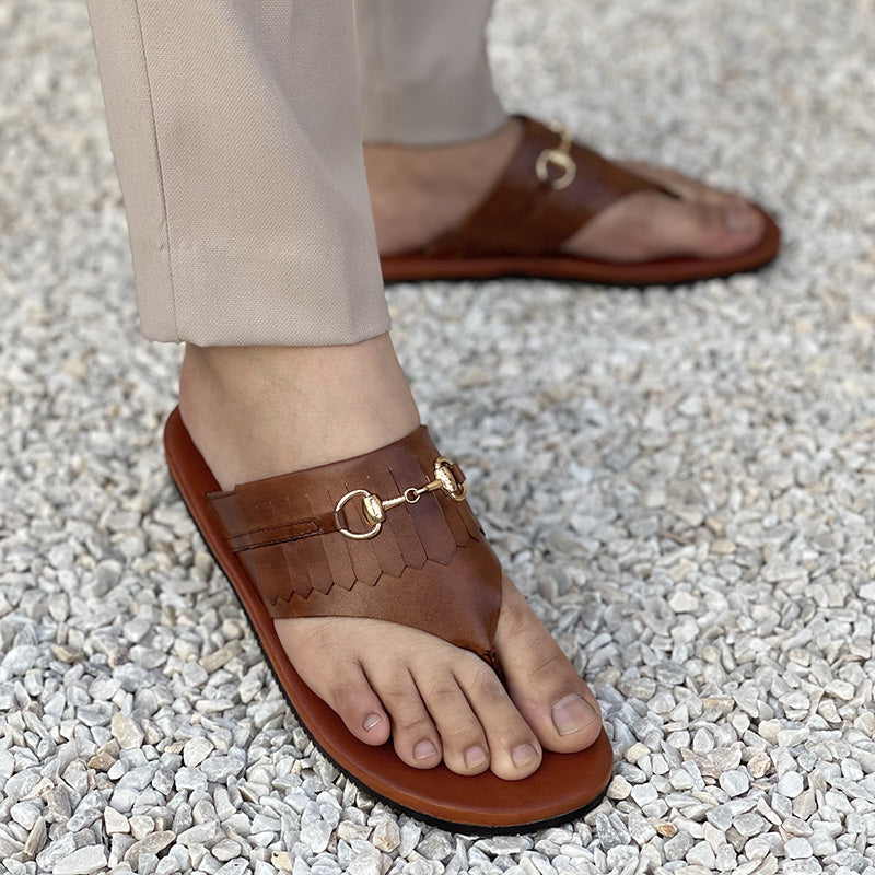 Hand Made Leather Chappal with buckle SS-2122