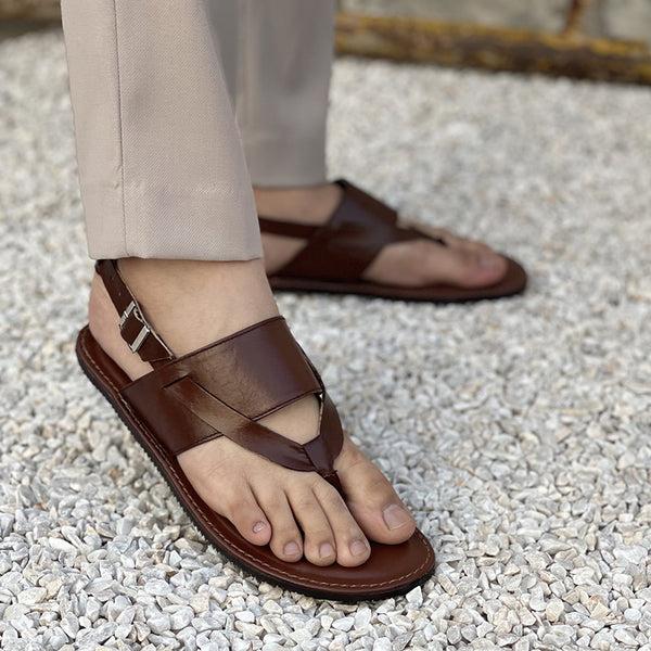 The Round Toe Leather Sandal SS-2100