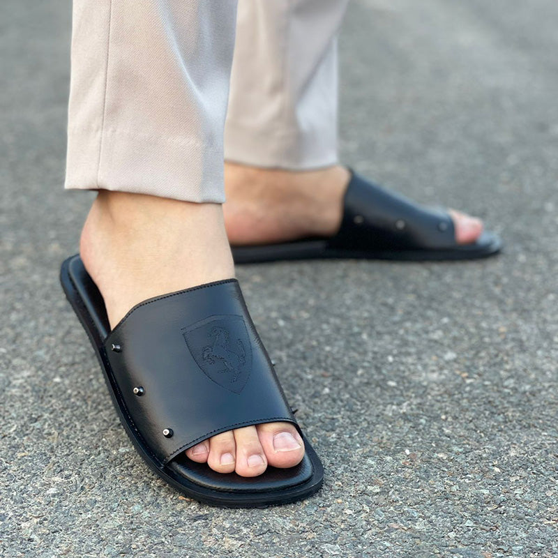 The Italian Black Leather Chappal SS-2051 Main image