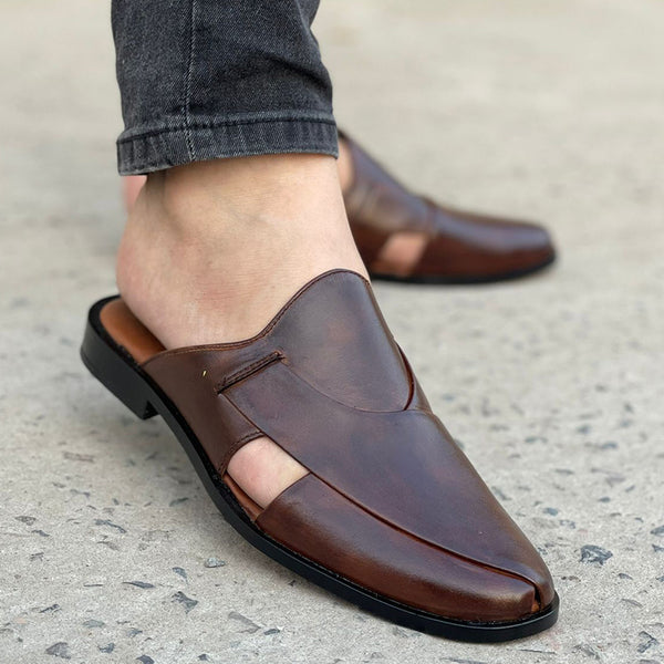 The Vintage Leather Mule SS-172 Brown