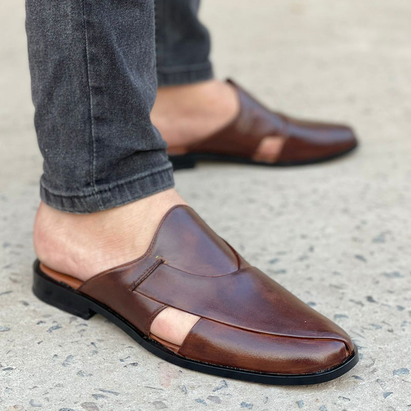 The Vintage Leather Mule SS-172 Brown