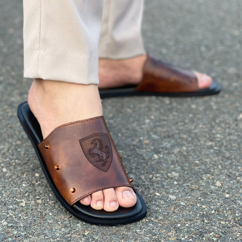 The Italian Brown Leather Chappal SS-2052 Main image