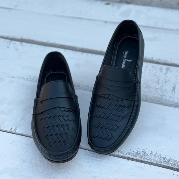 Premium Black CRISSCROS Loafers SS-2472
