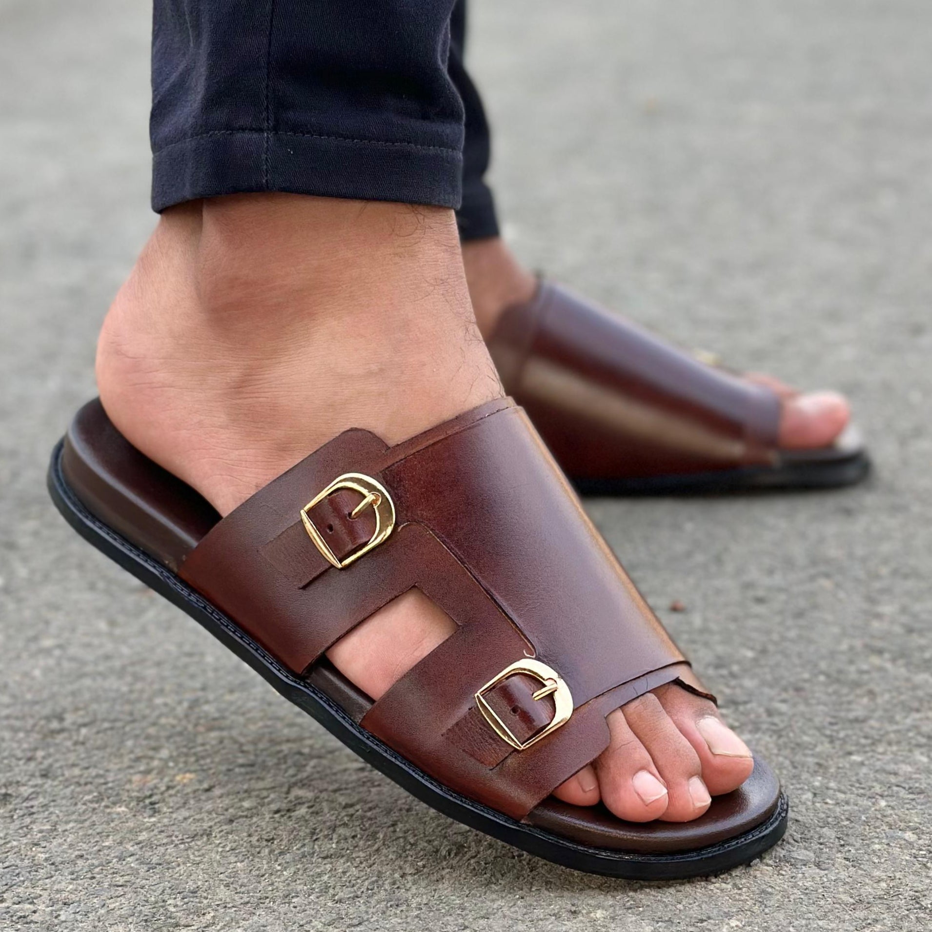 Step Leather Pretorn Monk Brown SS-2623 Main image