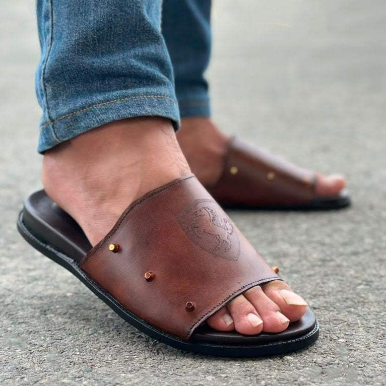 The Italian Brown Leather Chappal SS-2052