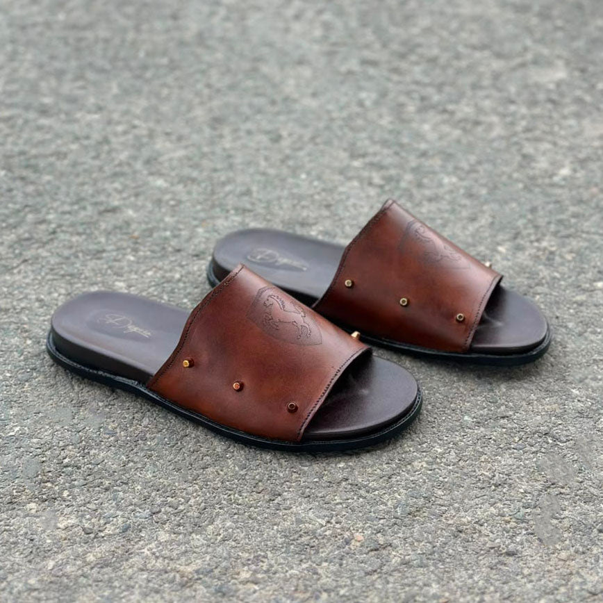 The Italian Brown Leather Chappal SS-2052