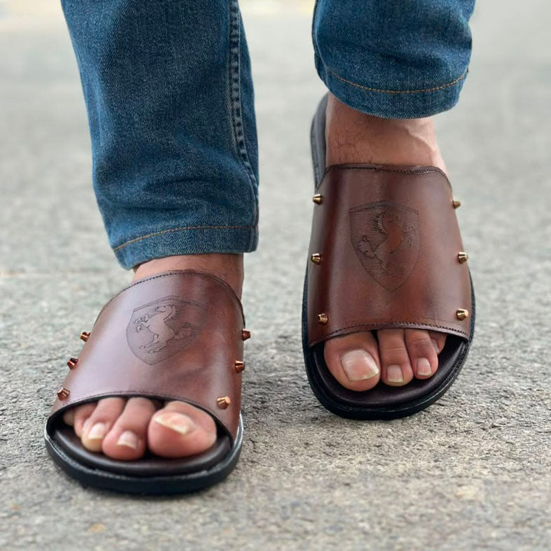 The Italian Brown Leather Chappal SS-2052