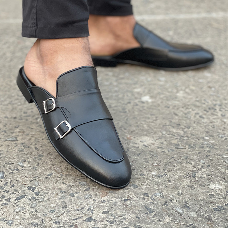 Leather Mules Black SS-2186