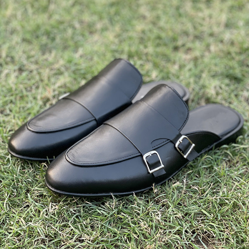 Leather Mules Black SS-2186