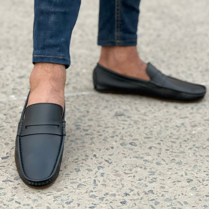 Hand Stitch Black Loafer SS-2131