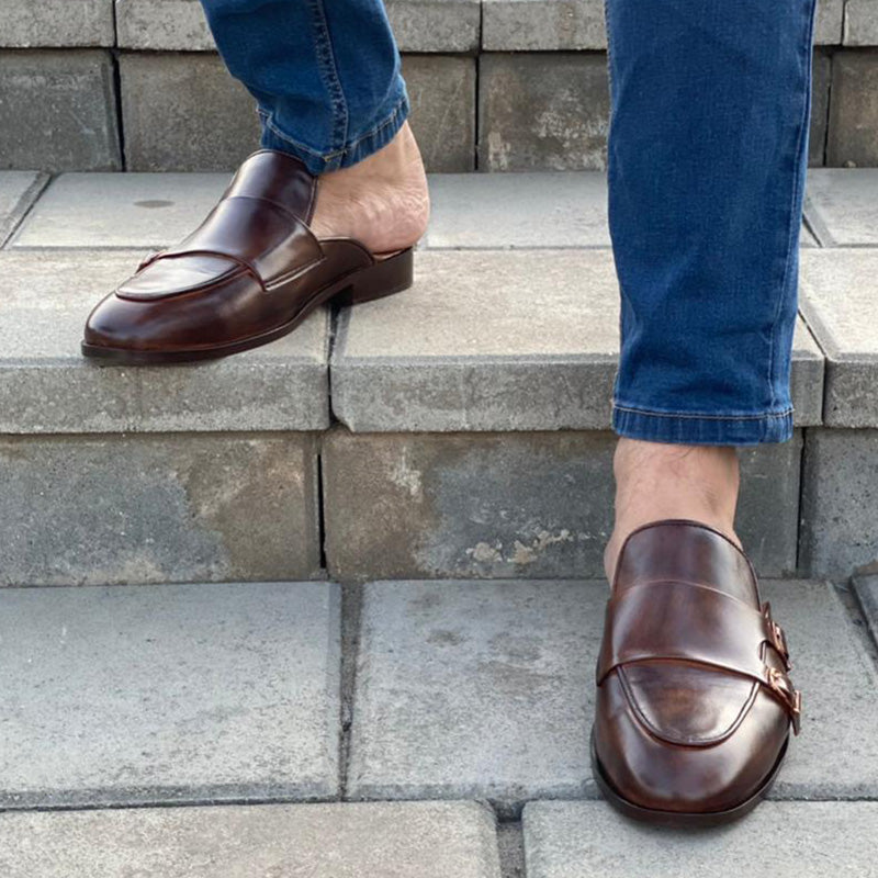 The Double Monk Leather Mule SS-2054