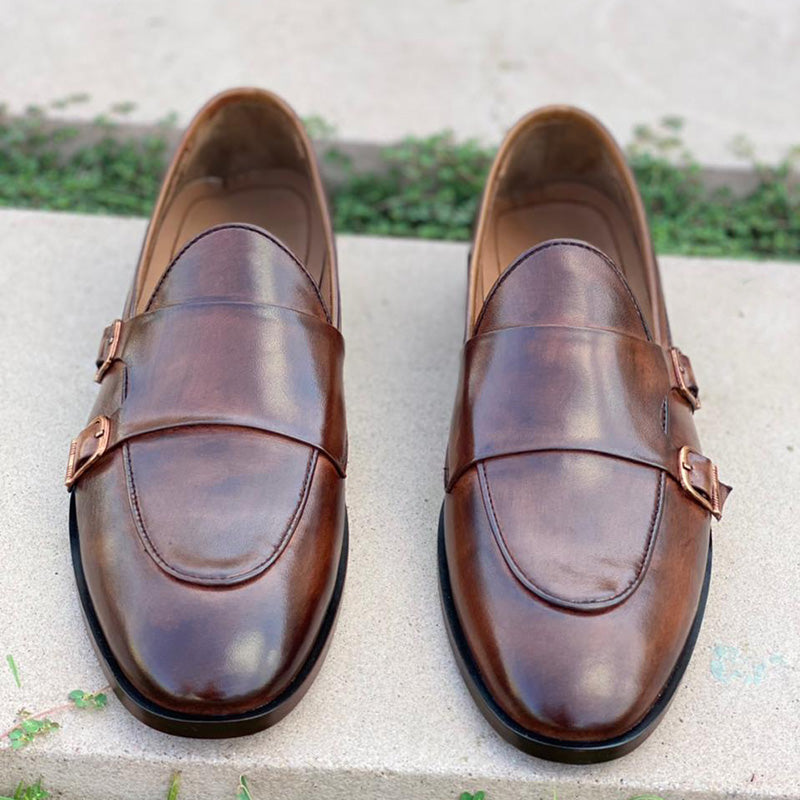 Handmade Leather Brown Double Monk SS-2021 sale item