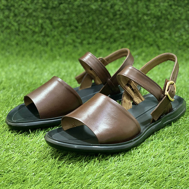 Leather Sandal With Pu Sole