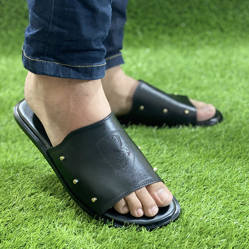 The Italian Black Leather Chappal