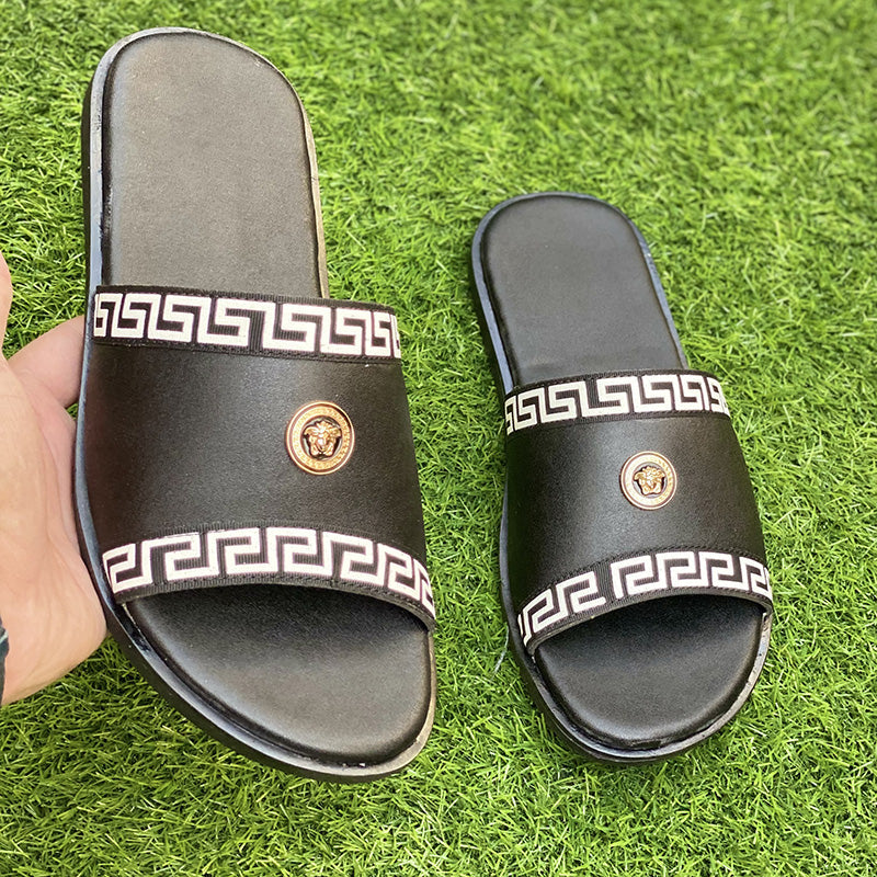 The Greek Black Slippers