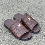 Hand made PU Sole Textured Leather Chappal SS-2336