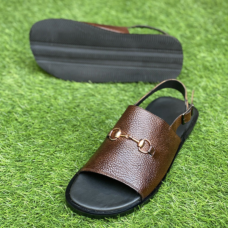 Hand Made Brown Buckle Leather Sandal New