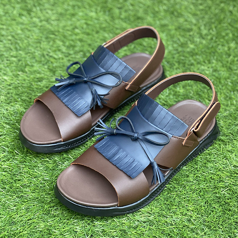 Hand Made Leather Lace Up Sandal With Pu Sole New