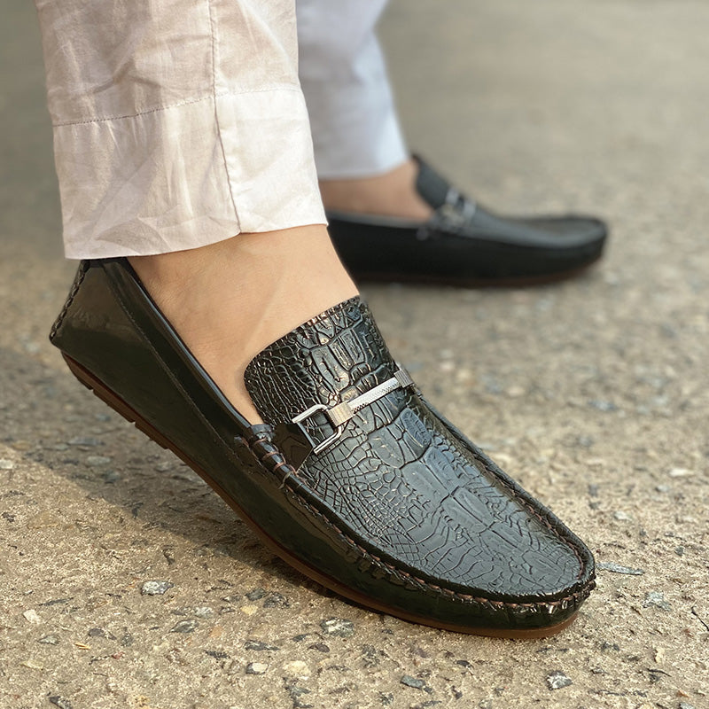 The Textured Black Loafer Ss-202 Shoes