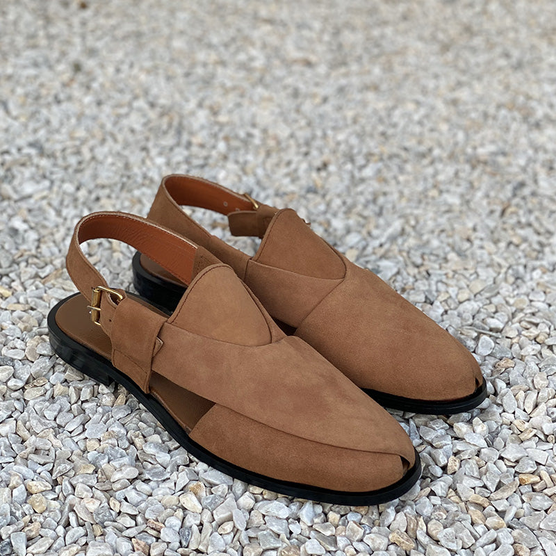 Hand Stitched Pure Suede Leather Kaptaan Kheri SS-2224