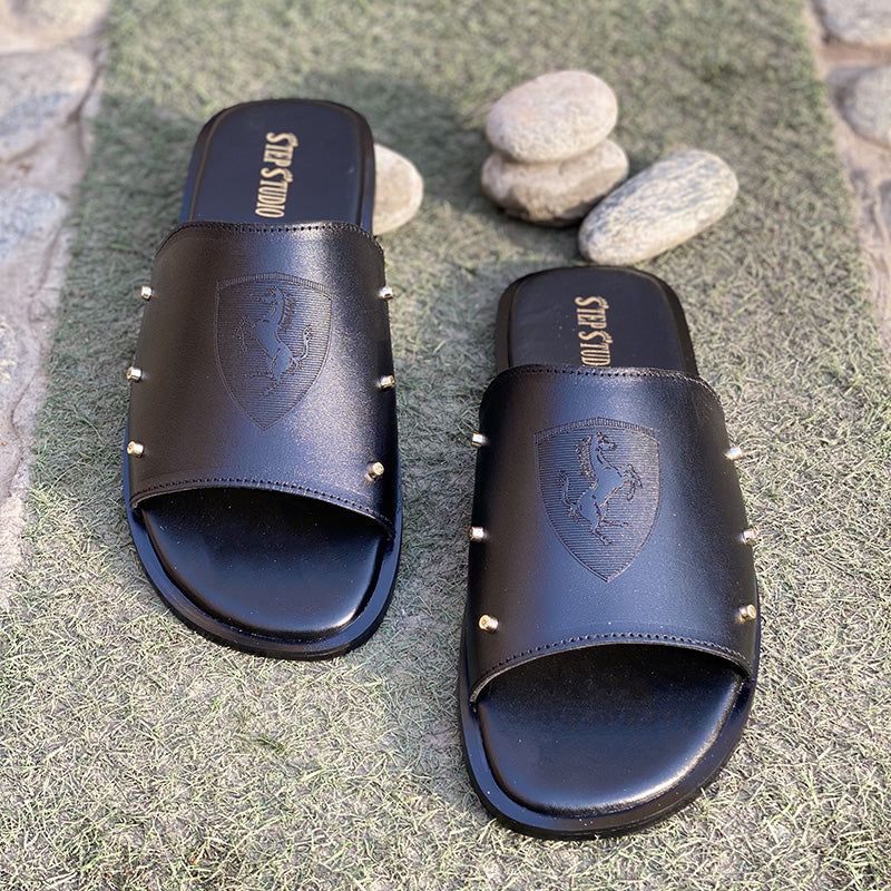 The Italian Black Leather Chappal