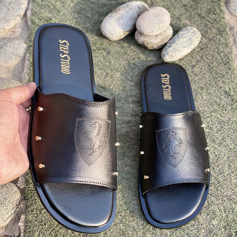 The Italian Black Leather Chappal