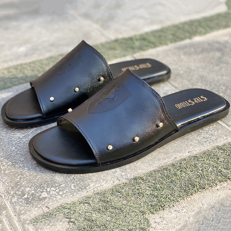 The Italian Black Leather Chappal