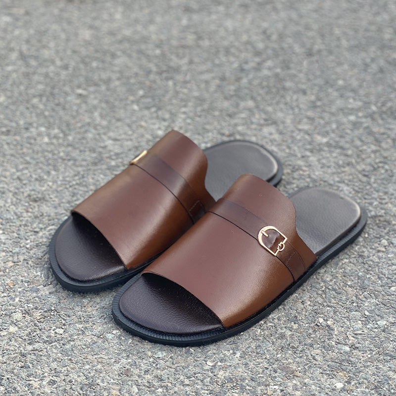 Hand made Brown Monk Leather Chappal SS-2325