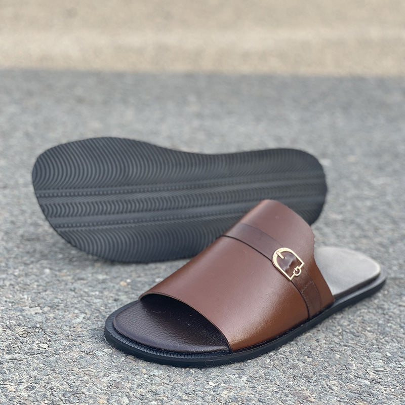 Hand made Brown Monk Leather Chappal SS-2325