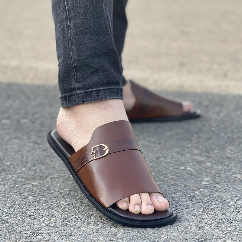 Hand made Brown Monk Leather Chappal SS-2325 – The Step Studio
