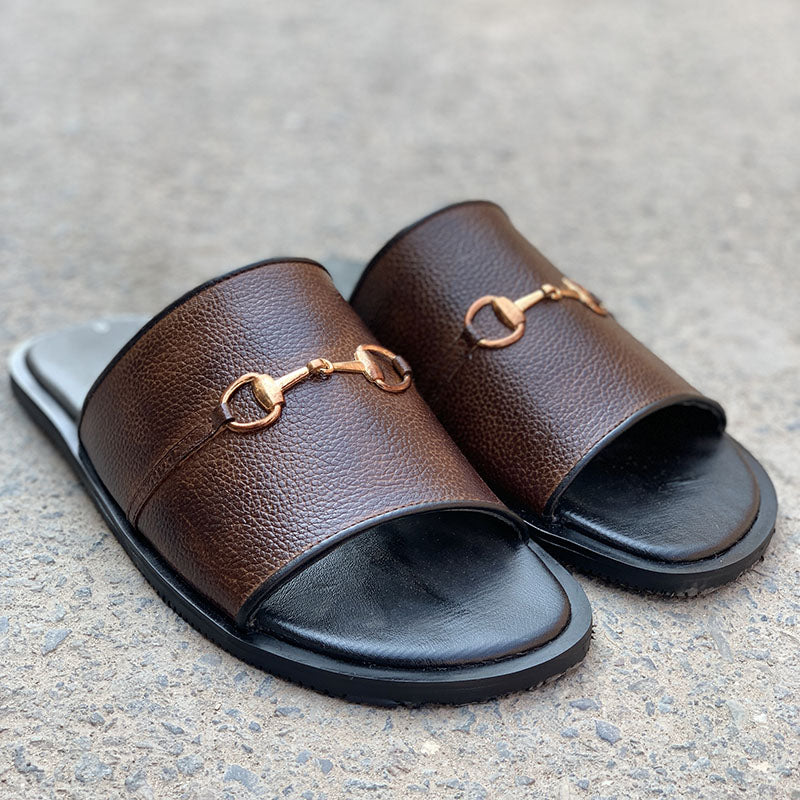 The Brown Buckle Leather Chappal SS-2080