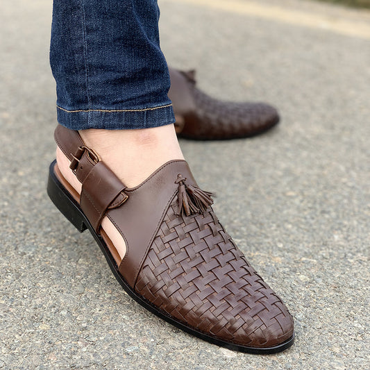 Handmade Woven Leather Kheri SS-2305 Brown
