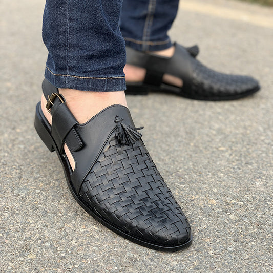 Handmade Woven Leather Kheri SS-2305 Black