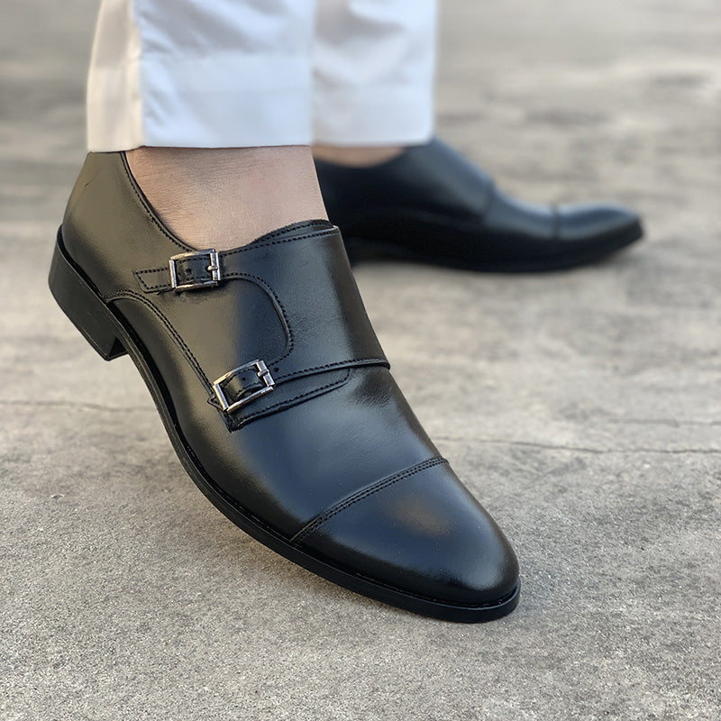 Handmade Premium Leather Double Monks SS-115 Black