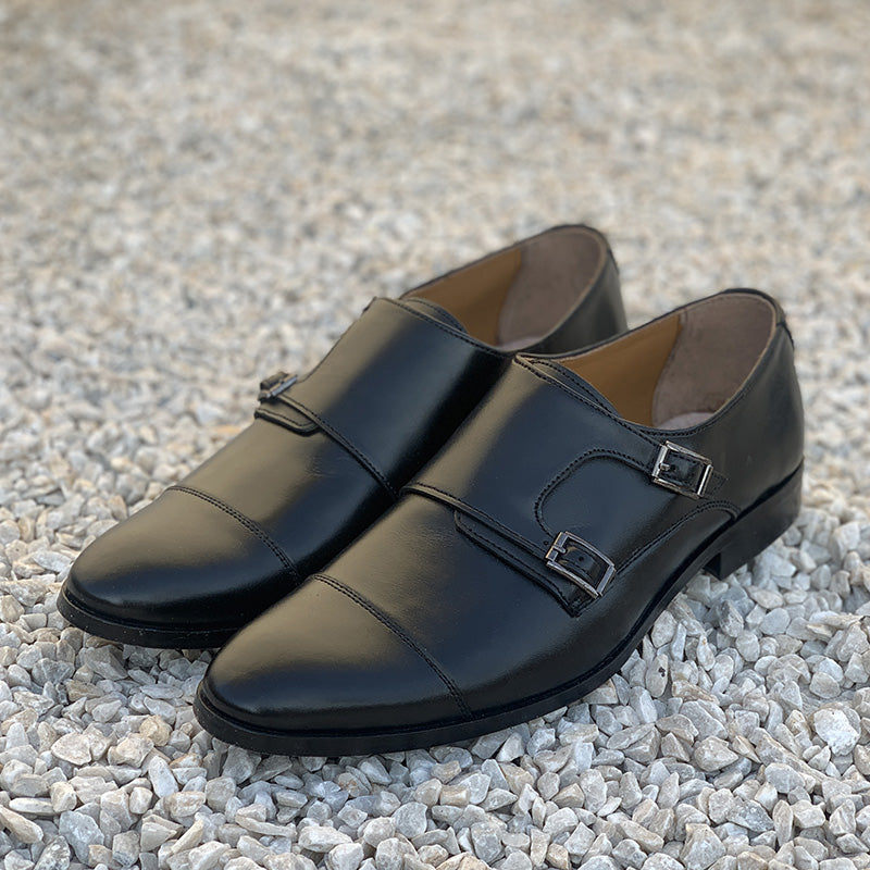 Handmade Premium Leather Double Monks SS-115 Black